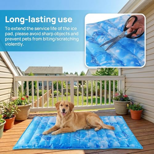 Dog Cooling Mat 2.0, Universal Pet Cooling Pad, Double-Sided Durable Water-Resistant, Portable and Easy to Clean, Suitable for All Pets, Keep Your Pet Cool Indoors and Outdoors (47.5" x 29.5") - size: X-large