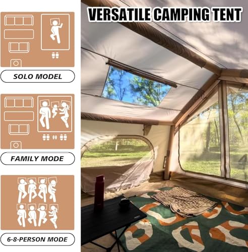 SENLEETO Inflatable Tents for Camping, Large Inflatable Camping Tent with Hand Pump, Easy Setup Tents for 4-6 People, Portable Glamping Tent - size: Ultimate-118 inch*98.4 inch*82..6 inch/6-8 People