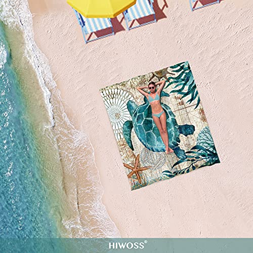Beach Blanket Waterproof Sandproof Oversized 95”x 80”,Sand Free Beach Mat with Corner Pockets,Portable Mesh Bag for Beach Festival,Picnic,Travel and Outdoor Camping (Seaturtle) - color: Seaturtle