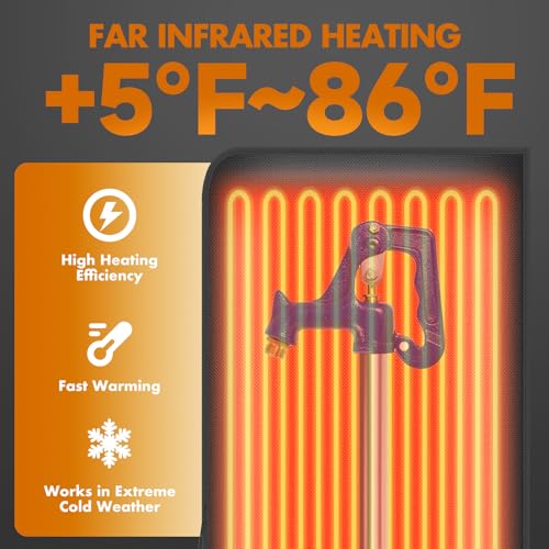 Electric Heated Outdoor Faucet Cover for Faucet and Pipe, Extra-Large 25×13.7”Oxford Fabric Spigot Heater & Freeze Protector with Overheat Protection, 57W Quick Heating for RV Home Winterizing
