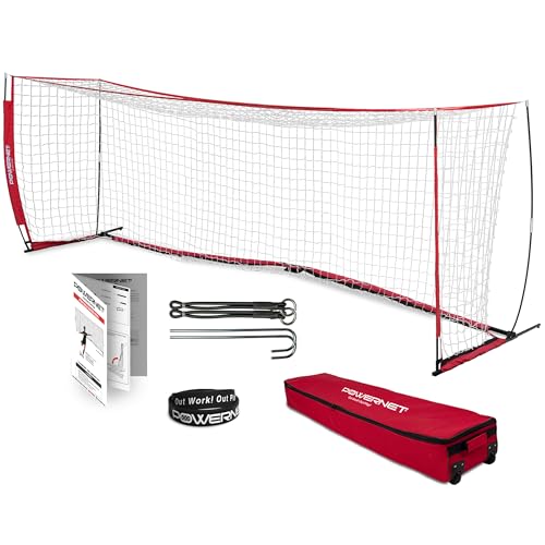 PowerNet Soccer Goal for Backyard, 3Mx2M / 6x4 / 8x4 / 12x6 / 14x7 /18.5x6.5 / 21x7 / 24 x 8 Portable Soccer Net, Sports & Outdoors Training Equipment, Quick Setup 1 Goal & Zipper Storage Bag - style: 21 x 7 FT