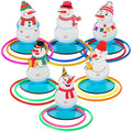 Jenaai 32 Pcs Christmas Wooden Nutcrackers Ring Toss Game, Christmas Ring Toss Game Set for Family Indoor Outdoor Play Xmas Party Supplies Decoration - style: Snowman