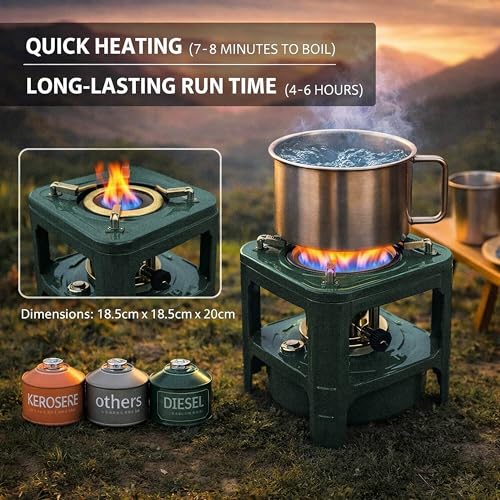 Fogon de petróleo para cuba, Portable Kerosene Stove 8-Wick, Kerosene Heater for Outdoor Camping Cooking, Picnic Burner Furnace with Windproof Design for Tent, Yard, Hurricane, Survival Kits