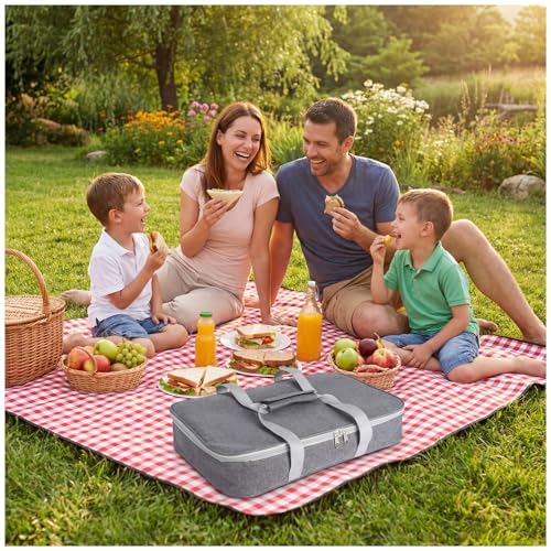 9x13 Glass Baking Dish With Lid - 3qt Glass Casserole With Carrier Insulated Bag For Hot Or Cold Food - Large Casserole Dish For Oven Potluck Party Picnic Cookouts