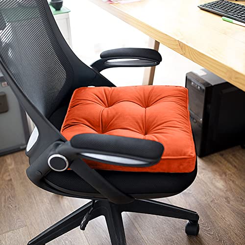 Furlide Chair Cushion with Ties 18 x 18 Inch Indoor Outdoor Cushions for Dining Chairs Set of 2, Square (Orange, 18 x 18 Inch) - color: Orange