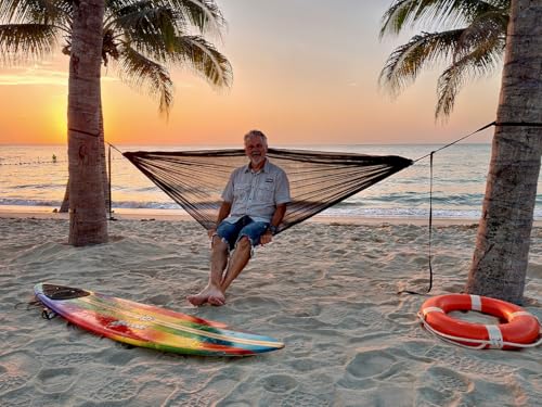 Night Cat Ultralight Pocket Hammock: Durable Tree Hammock Tear-Resistant HMPE Ripstop High Strength Fabric Only 0.66lb Max Load 330lbs Portable for Solo Hiking Backpacking