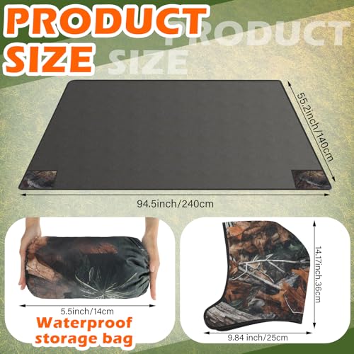 VitalCozy 55" x 95" Waterproof Woobie Camo Blanket for Hunting Extra Outdoor Stadium Blankets Sherpa Lining with Hood and Storage Pocket for Deer Duck Hunting Gear Blind Accessories(Bionic Bush Camo) - style: Bionic Tree Camo