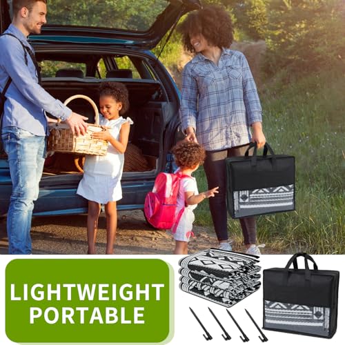 YONILE Outdoor Rug 8x10 ft Waterproof, Reversible Outdoor Plastic Straw Rug for Patios Clearance, Outdoor Area Rug Carpet RV Mat for Camping Backyard Deck Porch - color: Black&white- Geometric, size: 8x10ft
