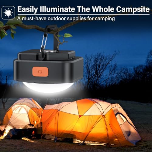 Rechargeable Camping Lights FLY2SKY 4Pcs Black Tent Lights Mini Flashlight Portable LED Camping Lantern Survival Gear Camping Accessories for Hiking Backpacking Fishing Hurricane Emergency Outage - style: 4 Pcs Black