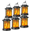 KOOPER 6 Pack Solar Lantern Outdoor Lights, Upgraded Flickering Flame Solar Lanterns Outdoor Waterproof, Auto ON/Off Lanterns Decorative Outdoor, Hanging Lantern for Yard Patio LawnTable Garden Decor - style: 6 Pack
