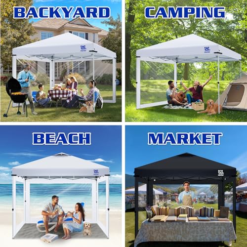 FANPAT 3Pcs Clear Canopy Sidewalls for 10x10 Pop Up Tent, Transparent Window Curtain Cloth, 8 Mil PVC Enclosure Fabric with Zipper, Blue (Not Including Frame and the top,Sidewalls ONLY) - color: Blue