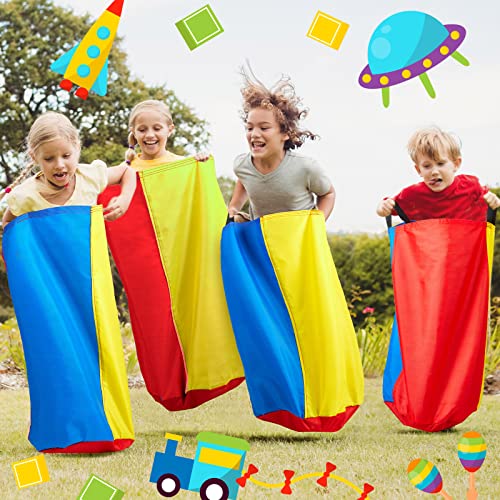 Yunsailing 40 Pieces Potato Sack Race Bags Large Bags Lawn Outdoor Games Party Games for Kids School Adults Family Backyard Party Birthday Outside Egg Spoon Race Easter - color: Rainbow