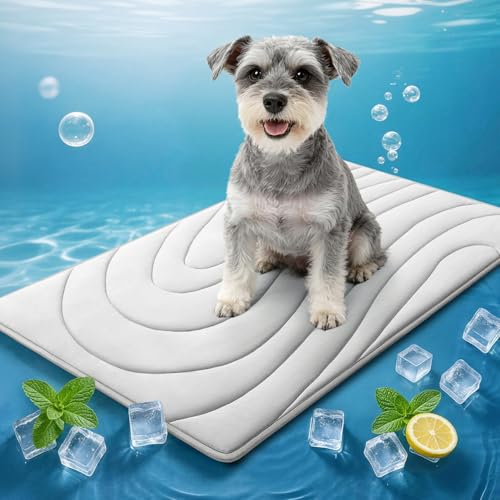 Cooling Mat for Dogs, 36"x23" Self-Cooling Dog Bed with Arc-Chill Technology 3.0, Non-Slip Washable Pet Cooling Pad for Small & Medium Dogs, Indoor Outdoor Kennel Floor Use - Grey - color: Grey, size: Medium(36" x 23")