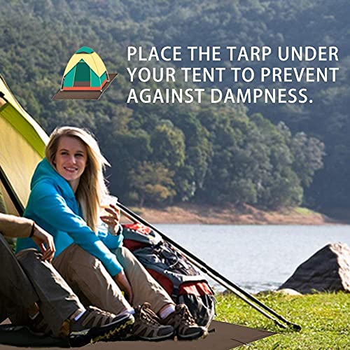 KALINCO Tent Tarp, Picnic Mat Camping Tarp Tent Hammock Tarp, pu Waterproof Camping tarp Tent Rain Fly Picnic Mat Survival Shelter Sunshade - color: Coffee, size: 10x10ft