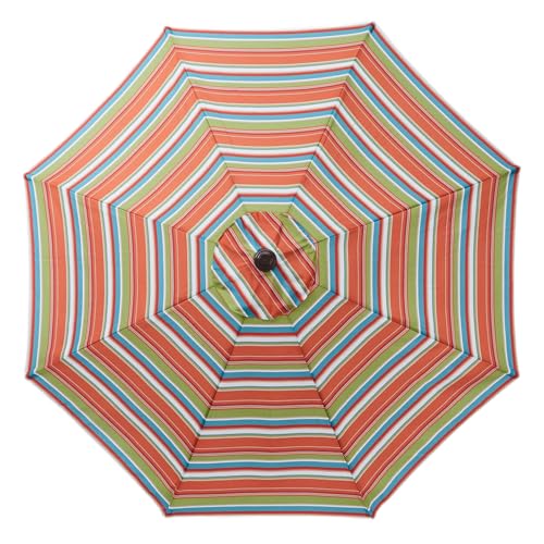 BrylaneHome Outdoor Tilt-And-Crank Umbrella With 8 Sturdy Steel Ribs Heavy Duty Fade-Resistant Tilting Shade Patio Garden Backyard Décor Pool Home - color: Covert Breeze, size: 9' Tilt-and-crank Umbrella