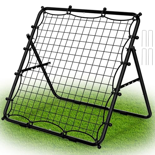 LIANTRAL Baseball Rebounder Net, Adjustable Bounce Back Trainer for Soccer, Volleyball, Softball & Lacrosse, Portable Folding Rebounder for Passing & Shooting Practice, Volleyball Rebound Net - color: Black, size: 2.6FTx2.9FT