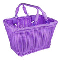 Wicker Picnic Basket for Kids, Small Woven Rattan Basket with Handles Purple Garden Harvest Hamper Basket Empty for Storage Toy Flower Wedding - color: Purple
