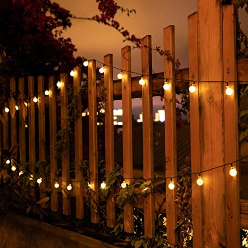 Solar String Lights Outdoor 60 LED 36FT with 8 Lighting Modes, Waterproof Solar Powered Crystal Globe Patio Lights for Garden Yard Porch Wedding Party Decor (Warm White) - style: Globe Warm White