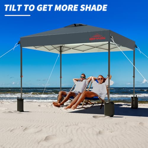 10x10 Pop Up Canopy, Easy Up Canopy Tent, Heavy Duty Tents for Parties, One Person Set Up Event Tent, Grey - color: Gray, size: 10x10