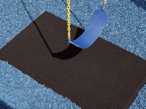 Playsafer Heavy Duty Commercial Grade Rubber Playground Safety Mat - Playground Protection Mat for Swings and Slides - 54" Long X 32" Wide x 2" Thick (Red) - color: Red