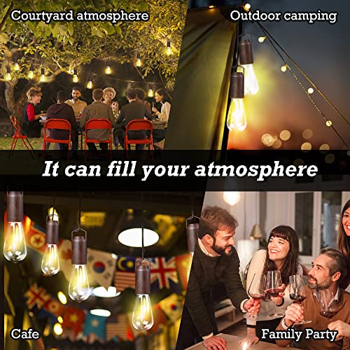 2 Pack Rechargeable Warm Tent Hanging Light Bulb,Portable Outdoor Vintage LED Camping Light,Pendant Hurricane Emergency Lighting Lantern for Hiking Backpacking Fishing Outage Power Failure - size: 2 PACKS lithium battery
