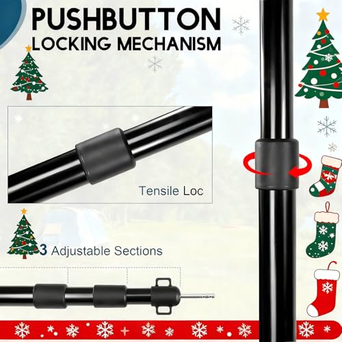 GEEWAY 2 Pcs 7.5FT Tarp Poles for Camping, Heavy Duty Telescoping Tent Pole, Aluminum Adjustable Tent Poles for Outdoor Activity, Wilderness Adventure and RV Travel (Black) - color: 7.5ft-black