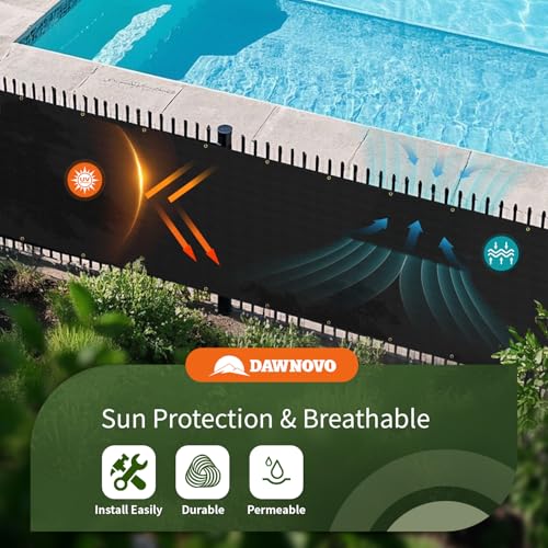 4' x 20' Privacy Fence Screen with Brass Grommets Heavy Duty Fencing Cover Windscreen Mesh Shade Net Cover Zip Ties Included for Backyard Garden Patio Outdoor, Black