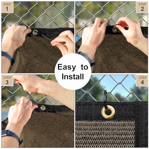 UPGRADE Privacy Screen 3' x 10' Fence Commercial Shade Cover with Brass Grommets Heavy Duty Perfect for Outdoor Back Yard, Brown, Customizable - color: Mocha, size: 0 3' x 1 0'