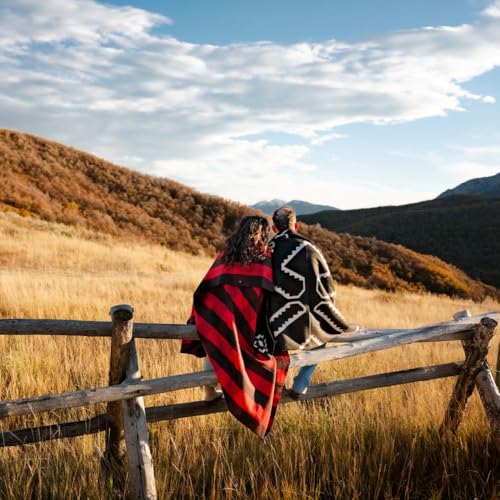Arcturus Military Wool Blanket - Warm, Thick, Washable - Great for Outdoors, Camping, Stadium Blanket, Picnics, Travel - Car & Bushcraft Survival Kits - color: Red Buffalo
