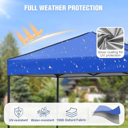 6x4 Pop Up Canopy Tent, Instant Portable Beach Canopy, Outdoor Tent with Carry Bag for Camping, Sports, Tailgating, Events, Blue - color: Blue, size: W/O Wall