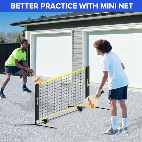 GOOX 6FT Small Mini Pickleball Net Set - Quick Setup Indoor/Outdoor Portable Practice Net - style: Pickleball Net Set with Paddles