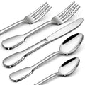 HaWare 18/10 Stainless Steel Flatware, 20-Piece Silverware Set for 4, Premium Cutlery Set for Home Restaurant, Include Knife Fork Spoon, Ergonomic Design Eating Utensils Tableware, Dishwasher Safe - style: Flat Handle