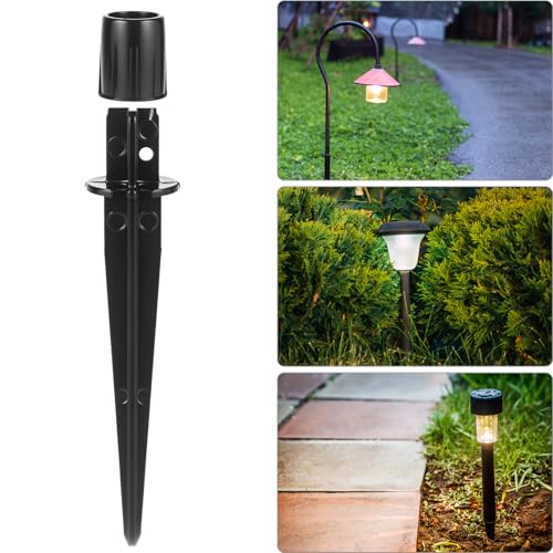 QWORK Metal Stakes Solar Lights Replacement Spike, 8 Pack Reinforced Ground Stakes, Replacement Nails for Garden Lights Landscape Pathway Patio Lamps Pole, 0.78x5.36 inches Outdoor Ground Stake