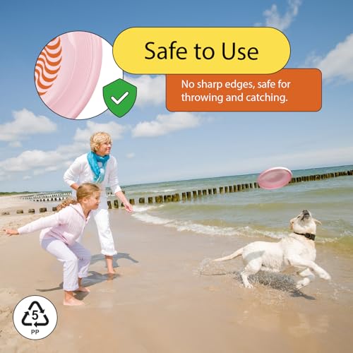Frisbee Fastback Outdoor Flying Disc for Kids, 9.35 Inch Lightweight Sports Disc, Dog-friendly, for Beach Lawn Backyard Games and Family Fun - 100g - color: Pink