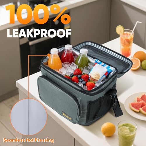 BALEINE Insulated Lunch Bag for Men Women, 22 Can Leakproof Cooler Bag with Adjustable Shoulder Strap for Work Picnic, Lunch Box for Women Men (Large, Black) - color: Black, size: Large