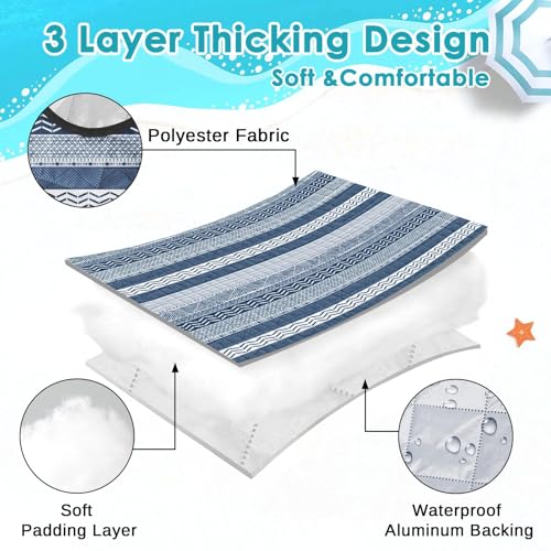 Waterproof Picnic Outdoor Blanket, 79" x 59" Sandproof Foldable Large Picnic Blanket for Beach, Camping, Park, Travel, Concert, Great Gift for Families and Couples(Geometric Texture) - color: Geometric Texture