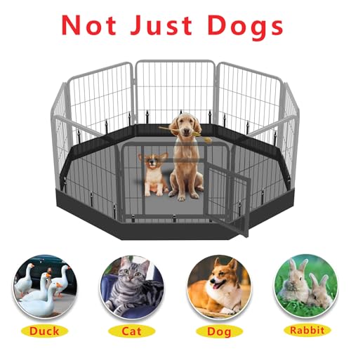 Dog Playpen Bottom Pad Fits for 24 Inch 8 Panels Metal Exercise Pet Playpen, Dog Crate Pad Puppy Playpen Pad, Elastic Buckles Connections.(Note: Playpen Not Included) -PureBlack - color: PureBlack