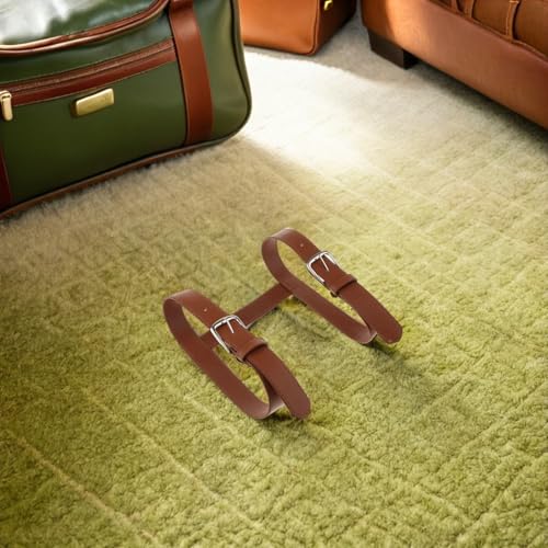 Amosfun Picnic Mat Strap Artificial Leather Blanket Carrying Strap with Buckle and Handle for Outdoor Camping Hiking Travel Rug Carrier