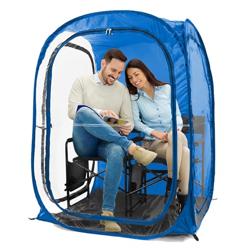 WeatherPod® Pop-Up Sports Tent 1-2 Person – Instant Setup MyPod™ Original Shark Tank All-Weather Pod Shelter for Outdoor Sports, Rain, Wind & Cold - color: Royal Blue, size: X-Large