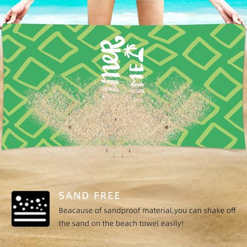 Summer Beach Towel for Travel and Pool Quick Dry Sand Resistant Lightweight Outdoor Vacation Accessory - color: Plaid Print 01