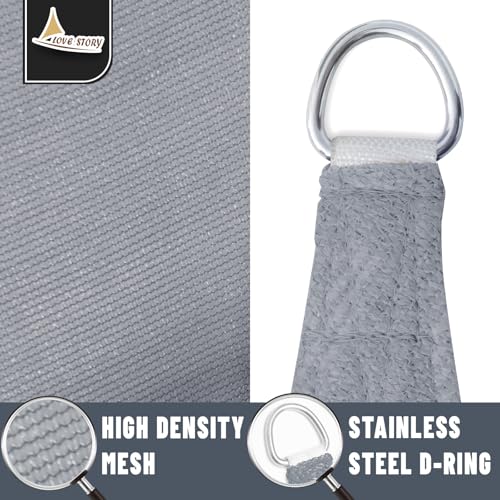 LOVE STORY 6.5' x 10' Sun Shade Sail Rectangle Sunshade UV Block Patio Shade Sail for Garden Backyard, Silver Grey - color: Silver Grey, size: 0 6.5' x 1 0'