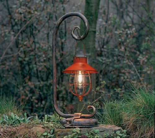 YAKii 6 Pack Solar Lantern Hanging Waterproof Outdoor Metal Solar Lamp with Warm White Light Decorate for Yard Garden Pathway Patio Porch (Red) - style: Red-6 pack