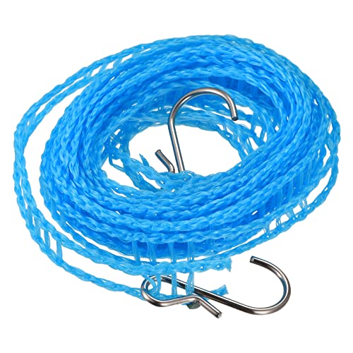 uxcell Portable Clothesline, 9.84ft Nylon Windproof Non-Slip Washing Line Rope for Courtyard Outdoor Travel Camping Laundry Drying, Blue - color: Blue, size: 9.84ft