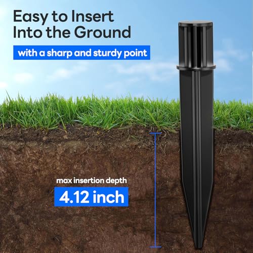 8 Pack Reinforced Ground Stakes, 0.75" x 5.12" Solar Lights Spikes, ABS Plastic Replacement Nails for Pathway Garden Torch Lights - size: 0.75inch diameter