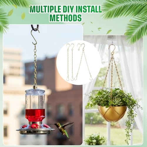 EBOOT 2 Pcs Hanging Chain for Bird Feeders, Planters, Lanterns and Ornaments(19.7 Inch,Gold) - color: Gold, size: 19.7 Inch