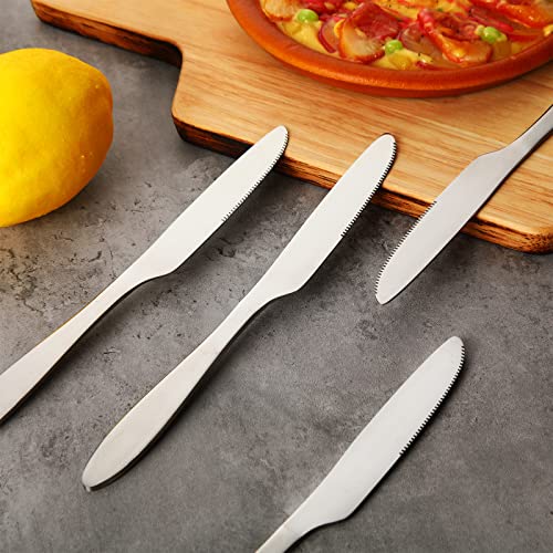 Nuenen 50 Pcs Easter Dinner Knives Set 8.5 Inch Table Knife Stainless Steel Butter Knives St. Patricks Day Tableware Cutlery Silverware Spreader Knife for Restaurant Mirror Polished Dishwasher Safe
