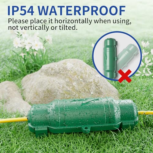 6 Pack Outdoor Extension Cord Safety Cover with Waterproof Seal IP54 Water-Resistant, Weatherproof Electrical Connection Box with 2 Latches, Plug, Socket, Holiday Decoration Light, Green - color: Green, size: 6 Pack
