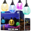 Govee Clear Bulb Outdoor String Lights, 48ft RGBWIC Dimmable Patio & Backyard Lights with 15 LED Bulbs, 111 Modes, IP67 Waterproof & Shatterproof, Works with Alexa, Google & Matter - size: 48ft