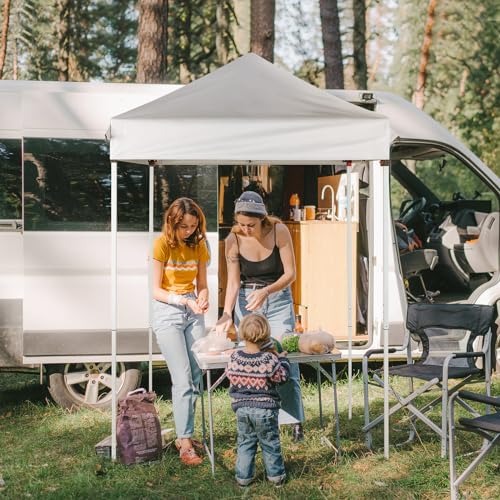 Outvita 5x5 Pop Up Canopy Tent, Ez Up Outdoor Canopy Tent Instant Shelter with Carry Bag Straight Legs Patio Balcony Porch Backyard Garden - style: 5x5-white