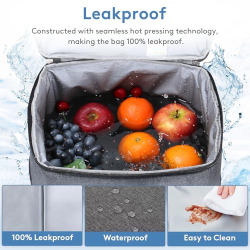 Lifewit Cooler Bag 30/50/60 Cans Collapsible and Insulated Large Lunch Bag Leakproof Soft Cooler Portable Tote for Camping/BBQ/Family Outdoor Activities - color: Dark Gray, size: 60-Can(40L)
